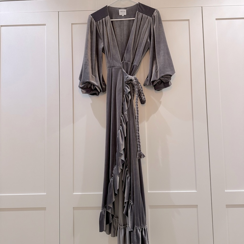 Misa Crushed Velvet wrap dress
